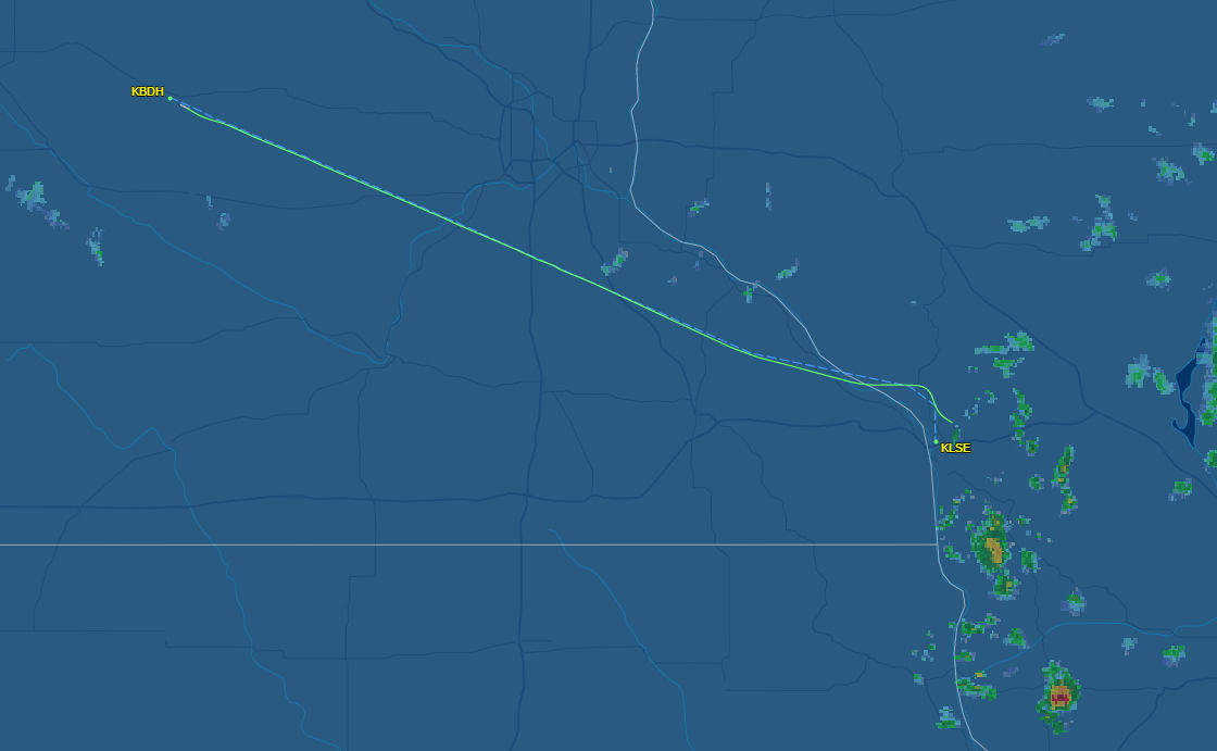 Flight path of N54PM